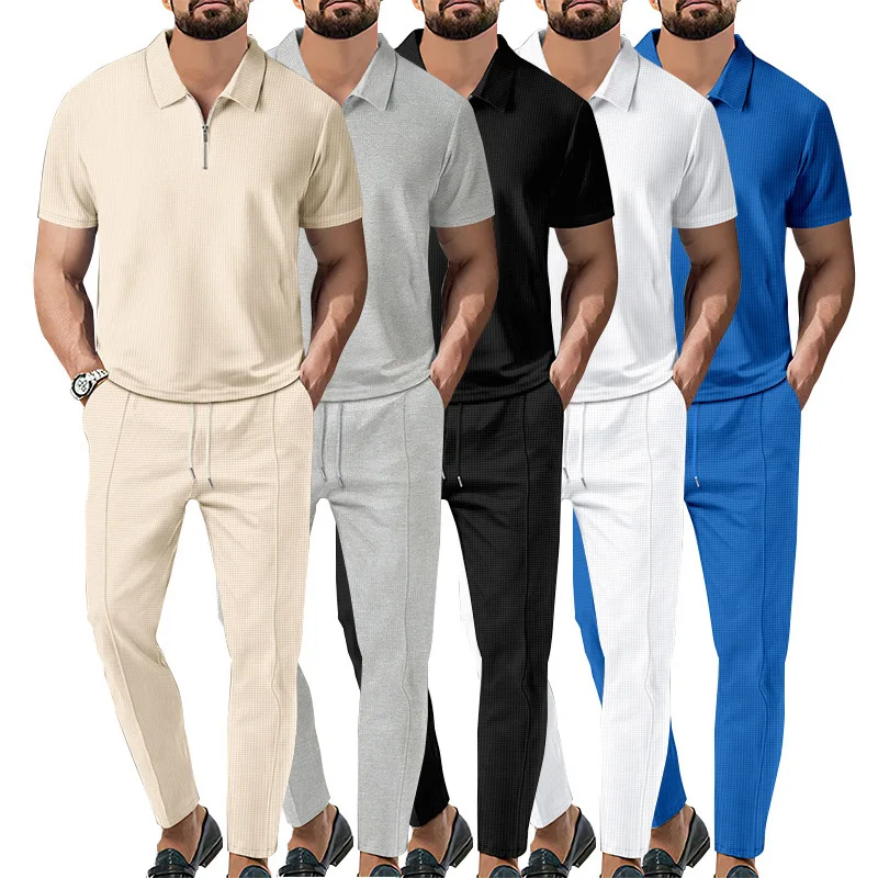 Autumn New European and American Men's Solid Color Casual Comfort Set, Pants, Short Sleeves, Short Zipper Set
Autumn New European and American Men's Solid Color Casual Comfort Set, Pants, Short Sleeves, Short Zipper Set
