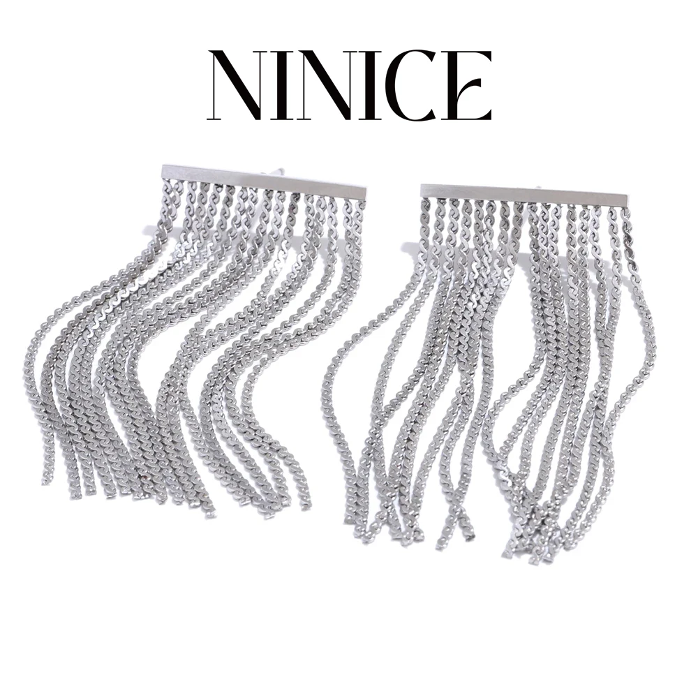 NiNice Temperament Tassel Long Chain Dangle Earrings Personalized Stainless Steel Charm Jewelry Waterproof
NiNice Temperament Tassel Long Chain Dangle Earrings Personalized Stainless Steel Charm Jewelry Waterproof