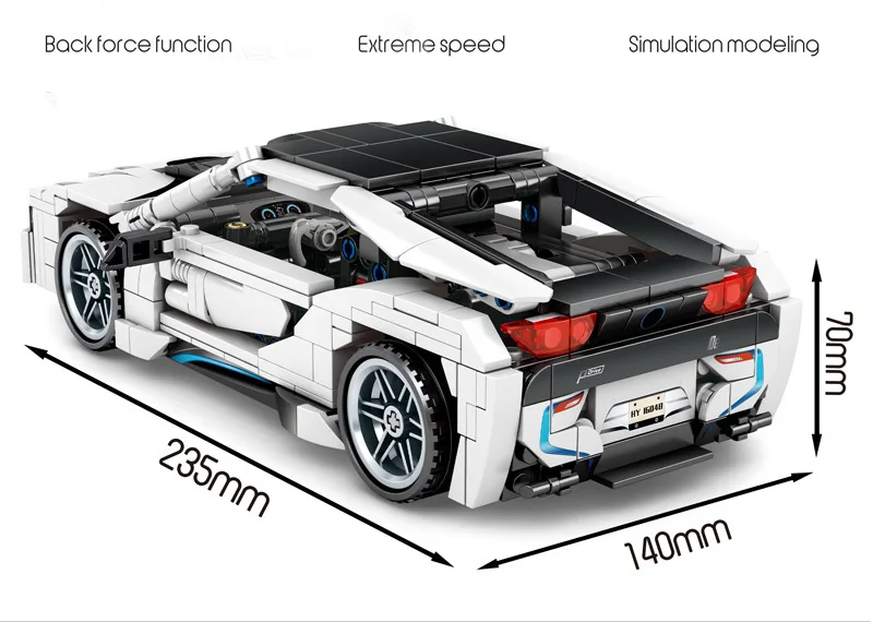 Technical 1:18 Scale Model Building Block Germany New Power Vehicle Sport Car EV I8 Bricks Pull Back Toys Collection For Gifts
Technical 1:18 Scale Model Building Block Germany New Power Vehicle Sport Car EV I8 Bricks Pull Back Toys Collection For Gifts