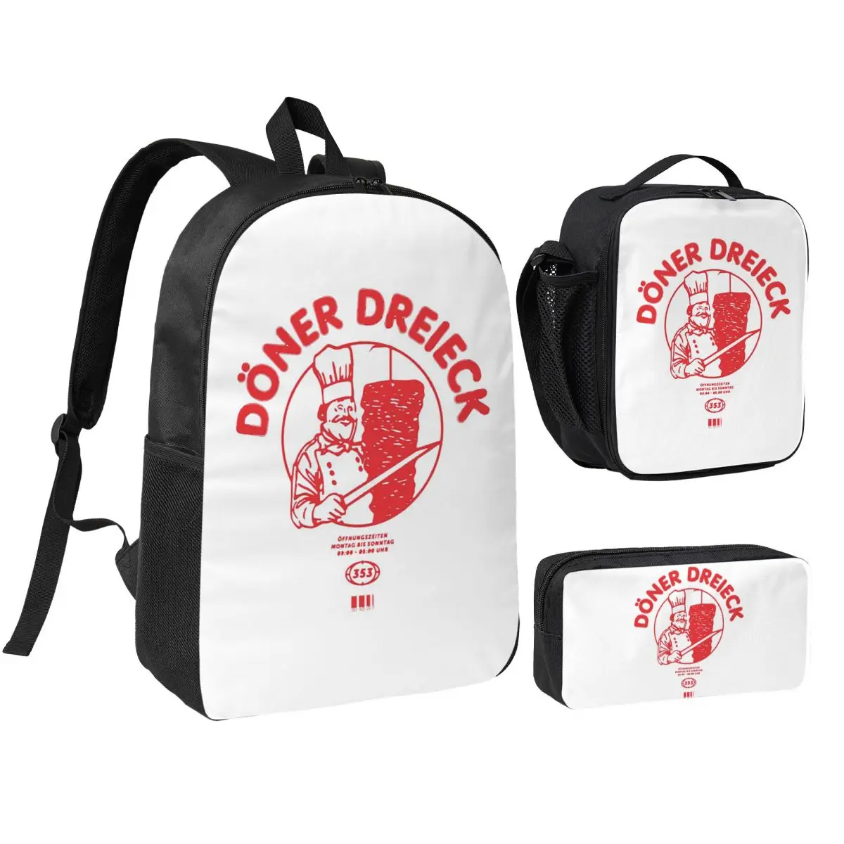 Doner Kebab Backpack Boys Girls BookBag School Bag Shoulder Bags 3ps Insulated Lunch Bag Pencil Case
Doner Kebab Backpack Boys Girls BookBag School Bag Shoulder Bags 3ps Insulated Lunch Bag Pencil Case