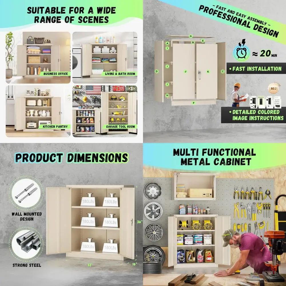 Высокий шкаф для хранения с замком, 36 дюймов, с 2 регулируемыми полками, серый, для дома, офиса, кухни и ванной комнаты
Высокий шкаф для хранения с замком, 36 дюймов, с 2 регулируемыми полками, серый, для дома, офиса, кухни и ванной комнаты