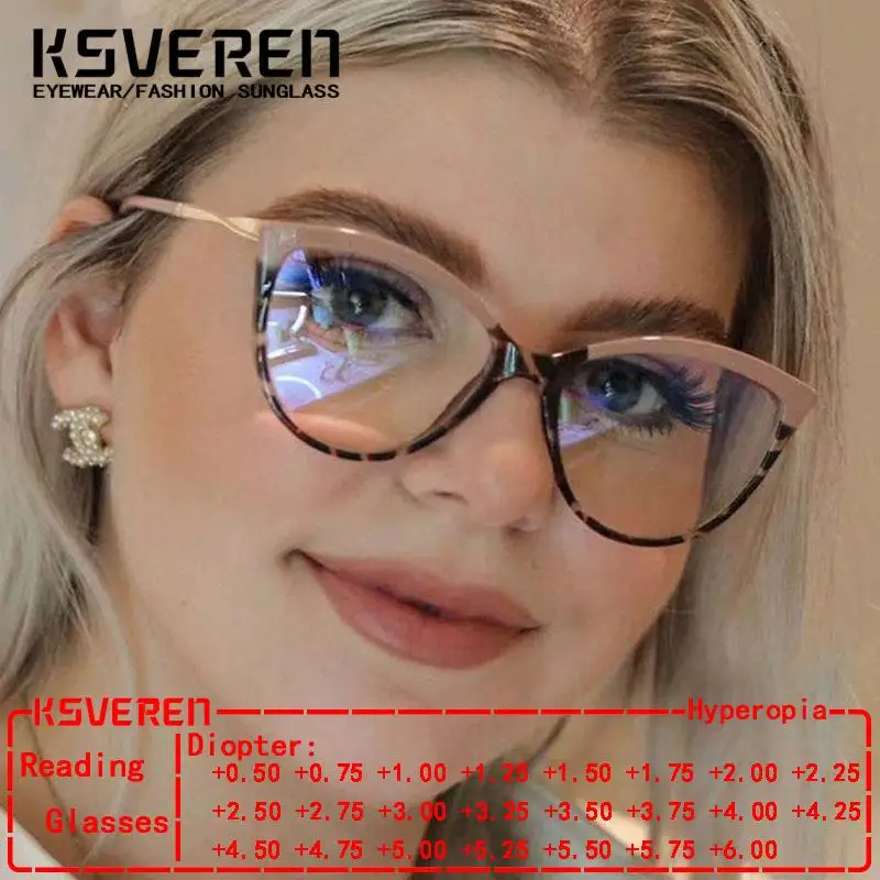 KSVEREN Blue Light Blocking Reading Glasses For Women Fashionable Cat Eye Optical Eyeglasses Vintage Presbyopic Readers Glasses
KSVEREN Blue Light Blocking Reading Glasses For Women Fashionable Cat Eye Optical Eyeglasses Vintage Presbyopic Readers Glasses