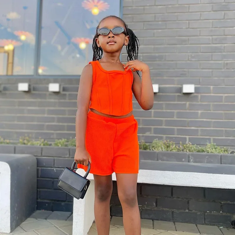 New 2024 Summer Baby Girls Clothes Sets Kids Casual Solid Sleeveless Tank Top + Shorts Children Fashion Clothing For 2-7 Years
New 2024 Summer Baby Girls Clothes Sets Kids Casual Solid Sleeveless Tank Top + Shorts Children Fashion Clothing For 2-7 Years