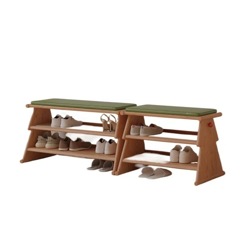 Solid wood shoe changing stool, entrance home door, light luxury and high-end sense, cherry wood shoe stool, Nordic door cushion 
Solid wood shoe changing stool, entrance home door, light luxury and high-end sense, cherry wood shoe stool, Nordic door cushion