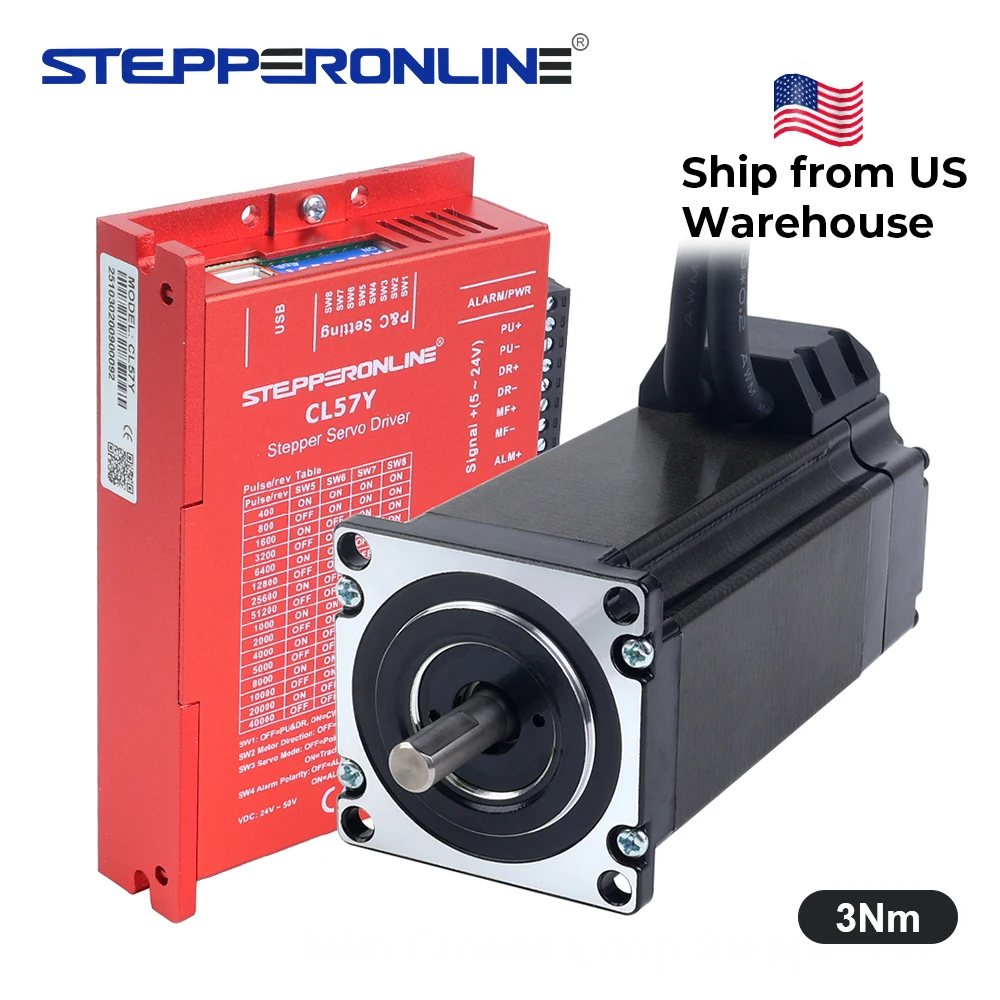 STEPPERONLINE Американский корабль Nema 23 Шаговый двигатель с энкодером 3 Нм 425 унций Шаговый двигатель с замкнутым контуром 5A Легкий сервопривод Комплект CL57Y 
STEPPERONLINE Американский корабль Nema 23 Шаговый двигатель с энкодером 3 Нм 425 унций Шаговый двигатель с замкнутым контуром 5A Легкий сервопривод Комплект CL57Y