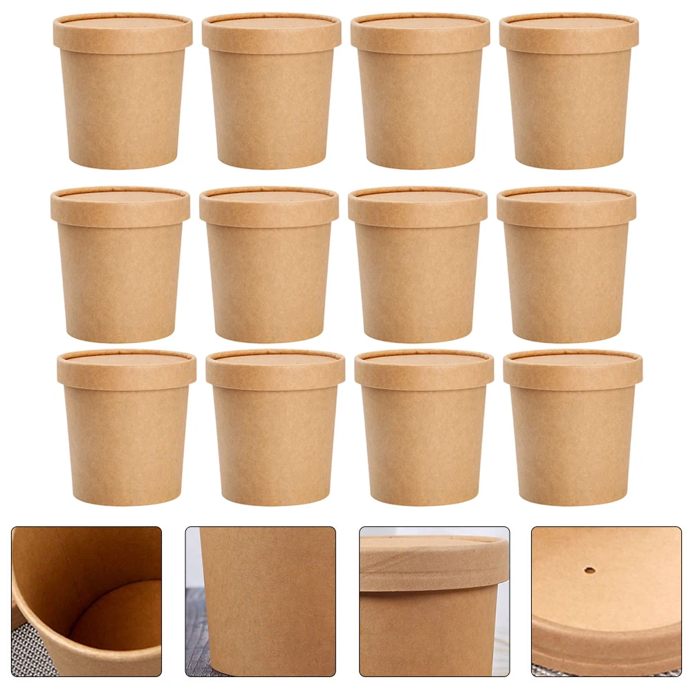 50 Sets Disposable Paper Soup Cups Porridge Containers Lightweight Practical Long Term Use Dust Proof Lid Suitable Pudding
50 Sets Disposable Paper Soup Cups Porridge Containers Lightweight Practical Long Term Use Dust Proof Lid Suitable Pudding