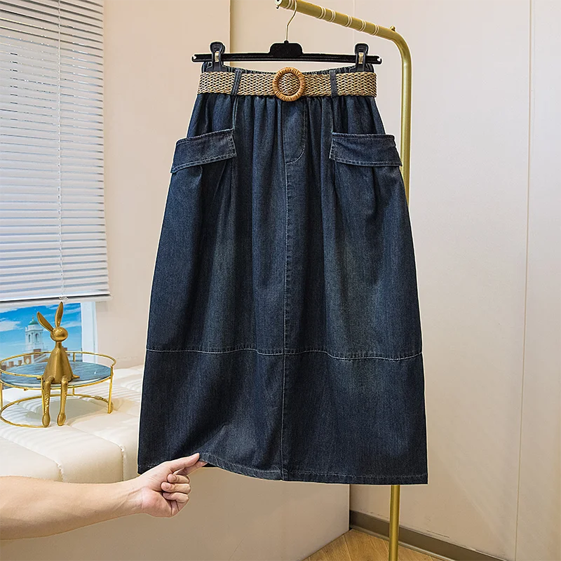 High-End Women's plus Size Denim Skirt Loose Straight Midi Spring Summer New Arrival Artistic Commute Style mid Waist
High-End Women's plus Size Denim Skirt Loose Straight Midi Spring Summer New Arrival Artistic Commute Style mid Waist
