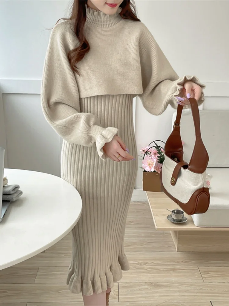 Новый модный дизайн, платье-свитер с русалкой, комплект женского осенне-зимнего длинного трикотажного платья, женский пуловер на бретелях, комплект из двух предметов
Новый модный дизайн, платье-свитер с русалкой, комплект женского осенне-зимнего длинного трикотажного платья, женский пуловер на бретелях, комплект из двух предметов