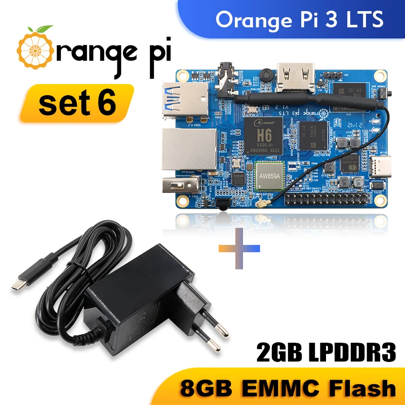 Блок питания Orange Pi 3 Lts + Type-C, один компьютер Allwinner H6, 2 Гб ОЗУ, 8 Гб EMMC, Поддержка Android 9,0, Ubuntu Debian
Блок питания Orange Pi 3 Lts + Type-C, один компьютер Allwinner H6, 2 Гб ОЗУ, 8 Гб EMMC, Поддержка Android 9,0, Ubuntu Debian