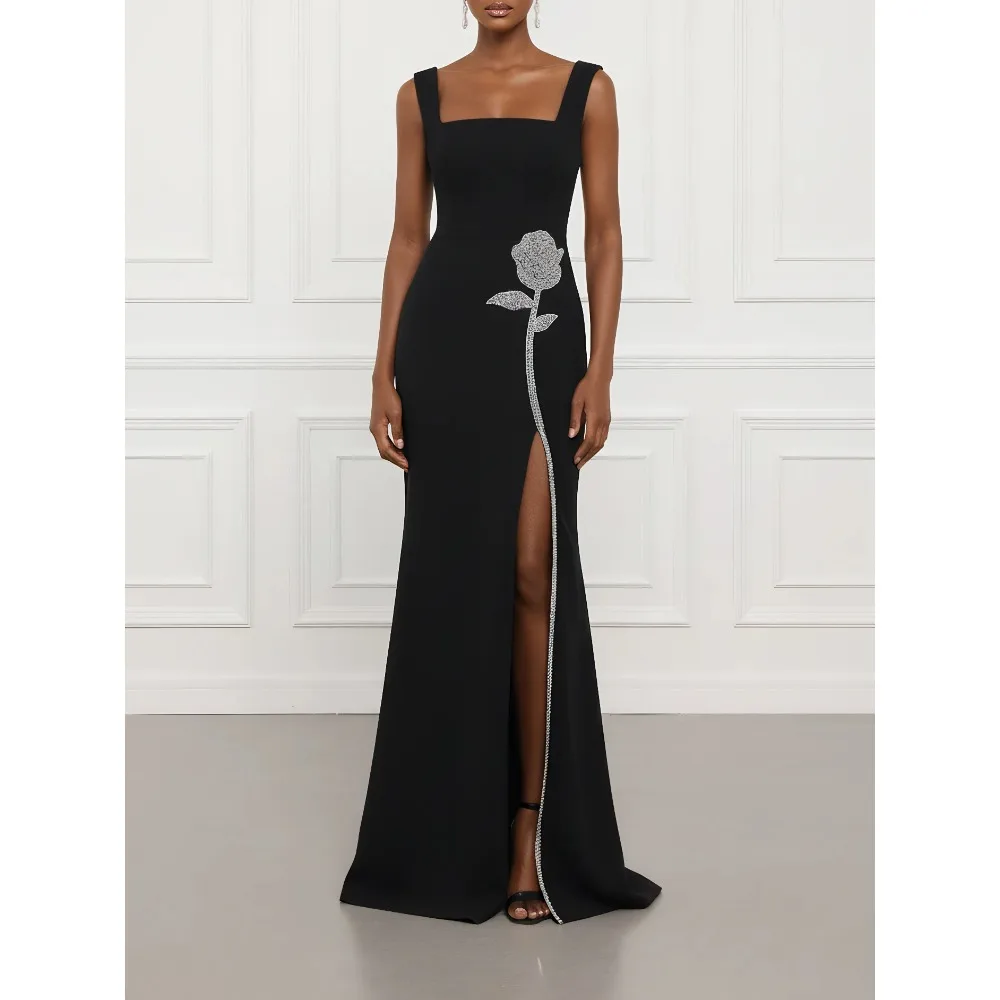 Customized Black Applique Mother of Birde Dresses 2026 for Women Wedding High Slit Elegant Black Evening Dress Prom Gowns Midi
Customized Black Applique Mother of Birde Dresses 2026 for Women Wedding High Slit Elegant Black Evening Dress Prom Gowns Midi