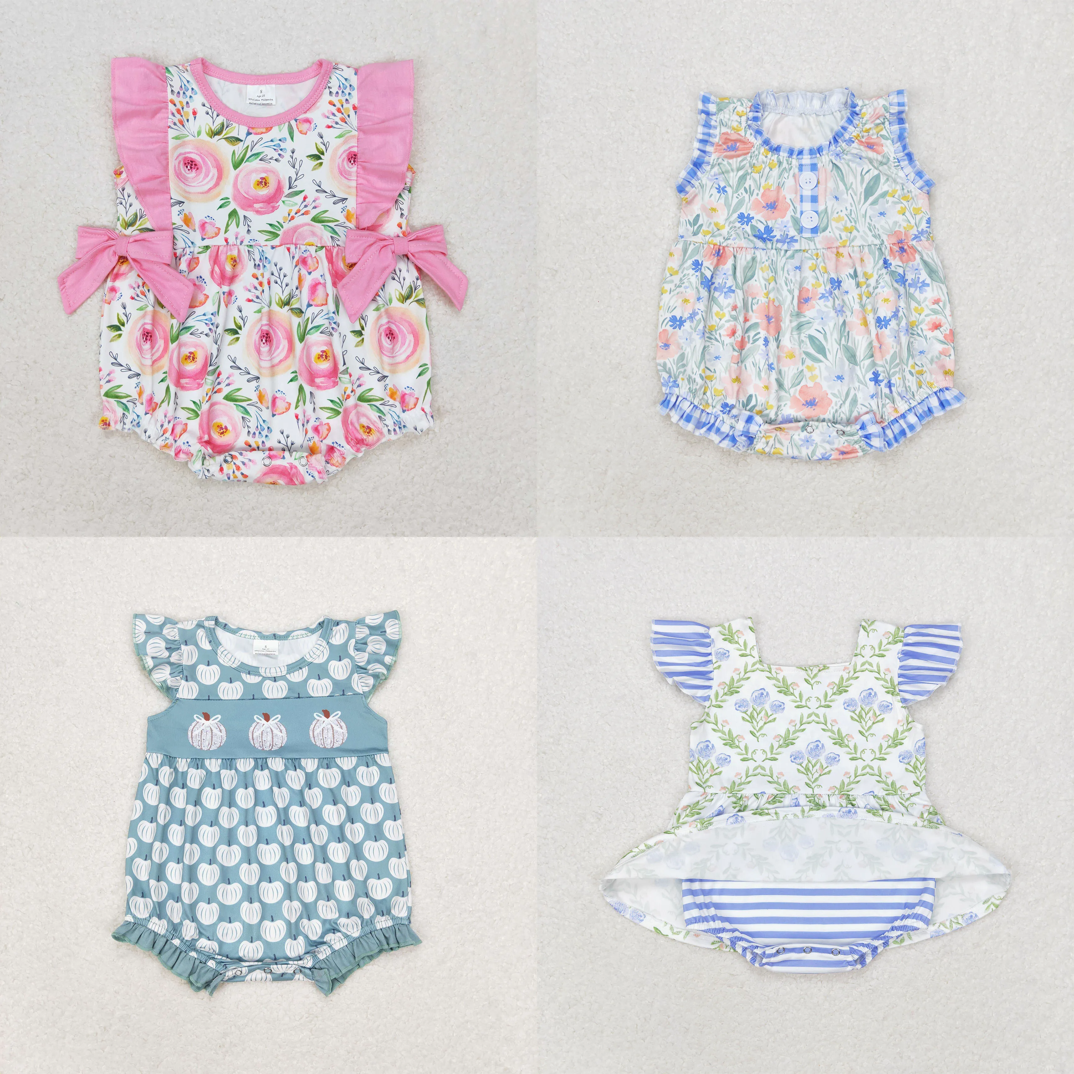 Wholesale Children Floral Bubble Romper Baby Girls Summer Kids Flower Jumpsuit Toddler Newborn Buttons One-piece Clothes
Wholesale Children Floral Bubble Romper Baby Girls Summer Kids Flower Jumpsuit Toddler Newborn Buttons One-piece Clothes