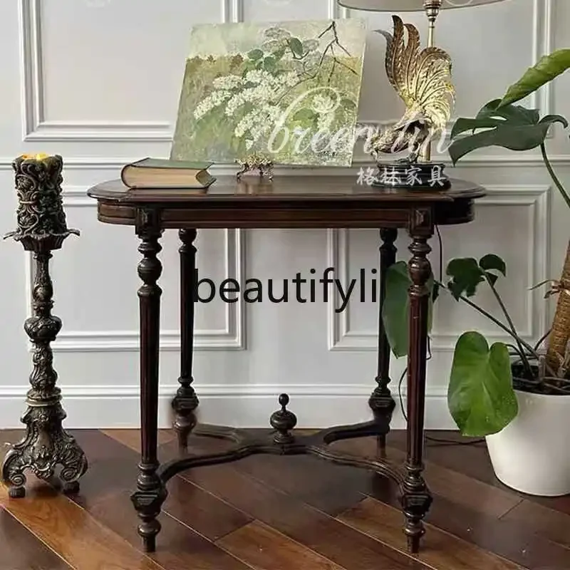 American black solid wood entrance table light luxury retro side table decoration dining side table decoration6220
American black solid wood entrance table light luxury retro side table decoration dining side table decoration6220