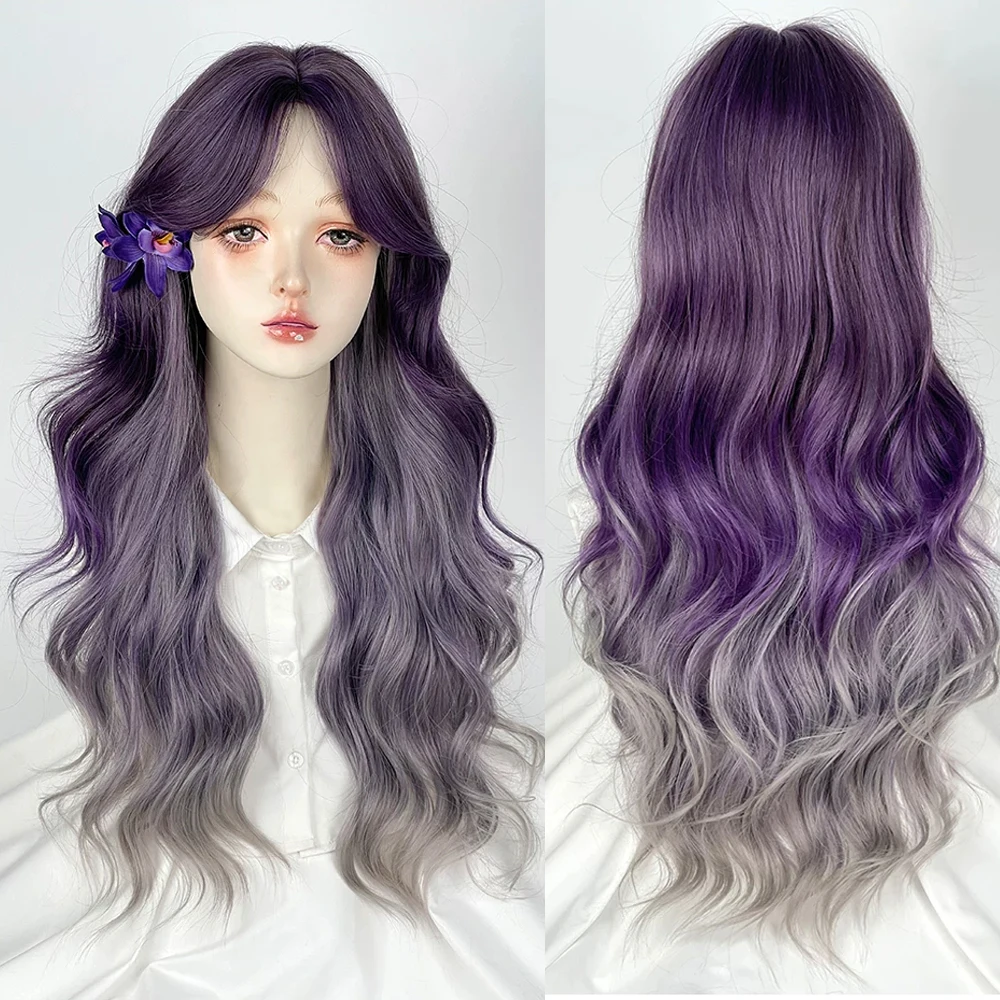 Ombre Purple Grey Synthetic Long Wavy Wigs Middle Part Women Lolita Cosplay Fluffy Wig Heat Resistant for Daily Party
Ombre Purple Grey Synthetic Long Wavy Wigs Middle Part Women Lolita Cosplay Fluffy Wig Heat Resistant for Daily Party