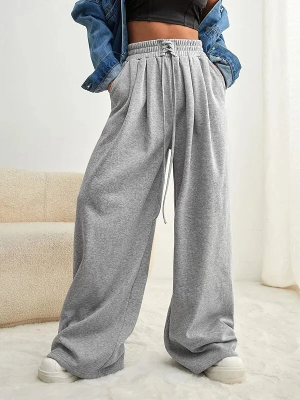 Women's Loose Fit Slimming Casual Sweatpants, Front Waist Tie Design Wide Leg Sport Pants, All-Season Fashion Joggers
Women's Loose Fit Slimming Casual Sweatpants, Front Waist Tie Design Wide Leg Sport Pants, All-Season Fashion Joggers