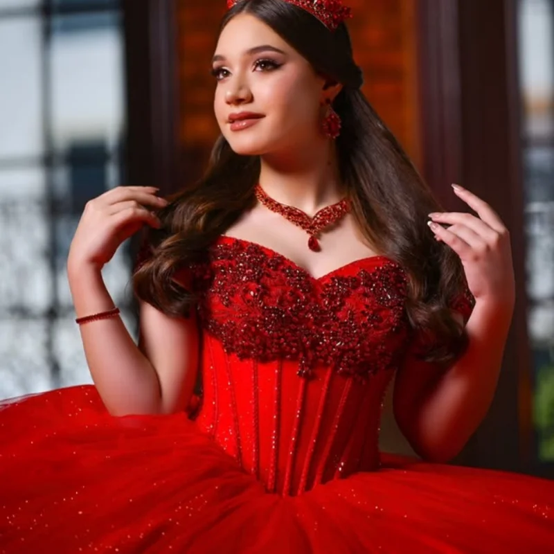 Customized Shiny Red Quinceanera Dresses Off the Shoulder glitter decal crystal Long tail Vestido 15 Quinceanera
Customized Shiny Red Quinceanera Dresses Off the Shoulder glitter decal crystal Long tail Vestido 15 Quinceanera