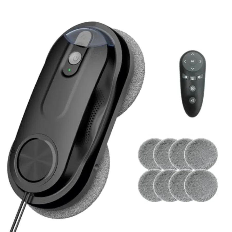 Window Cleaning Robot, Automatic Window Cleaner Robot, Dual Spray, Max 3200Pa, AI Path Planning and Edge Detection, Remote Cont
Window Cleaning Robot, Automatic Window Cleaner Robot, Dual Spray, Max 3200Pa, AI Path Planning and Edge Detection, Remote Cont