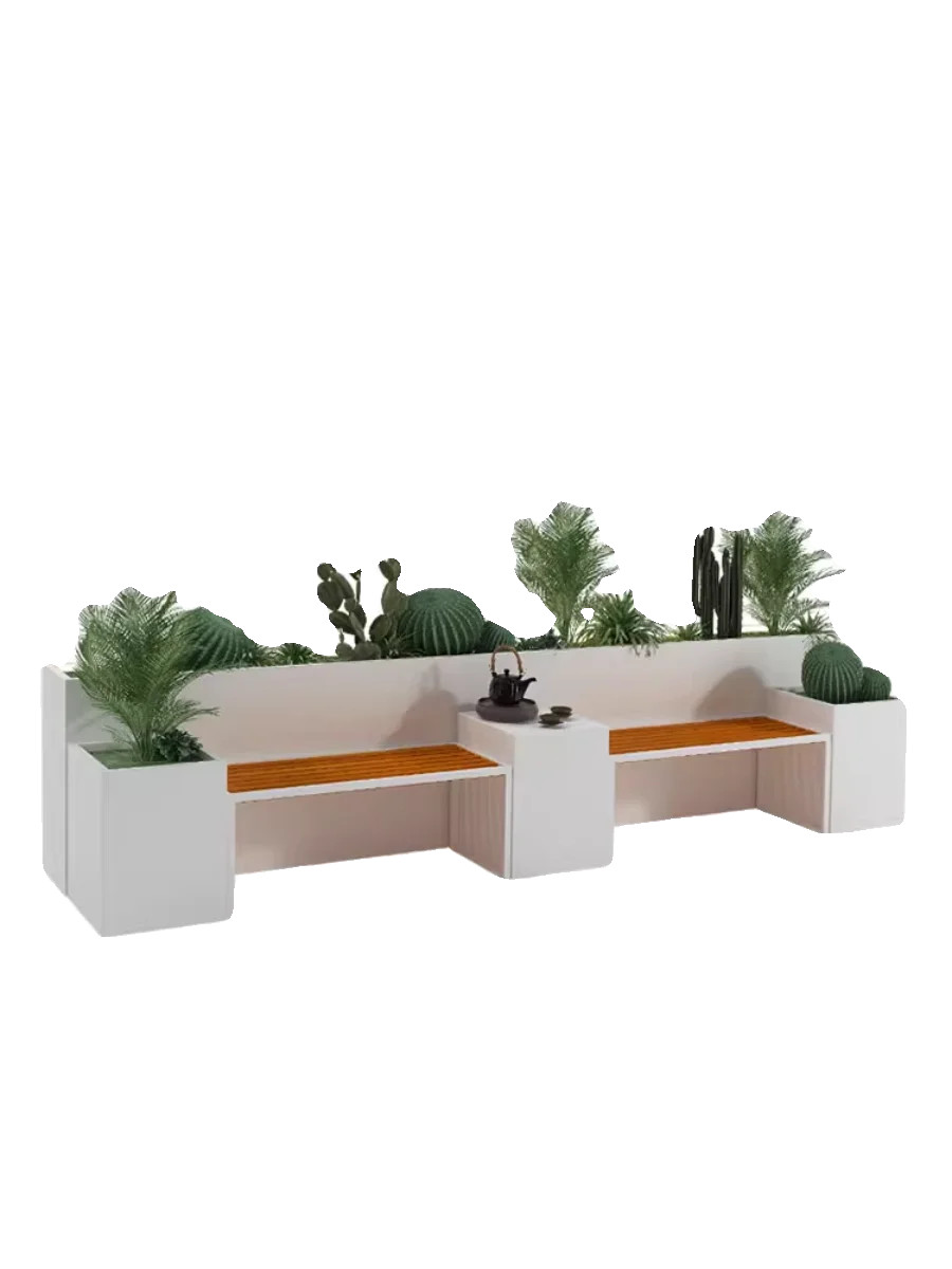 Outdoor wrought iron flower box planting box seat stool combination greening courtyard square flower trough
Outdoor wrought iron flower box planting box seat stool combination greening courtyard square flower trough