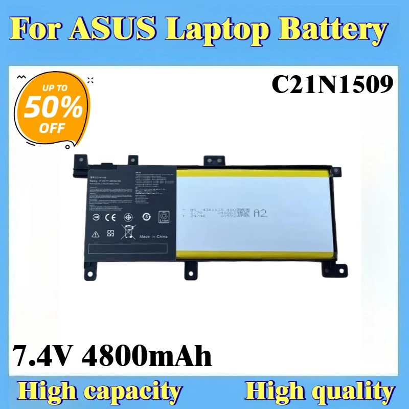 New Replacement Laptop Battery 7.4V 4800mAh C21N1509 for ASUS Notebook A556 F556 K556 X556UA X556UB X556UF VM591U FL5900U
New Replacement Laptop Battery 7.4V 4800mAh C21N1509 for ASUS Notebook A556 F556 K556 X556UA X556UB X556UF VM591U FL5900U
