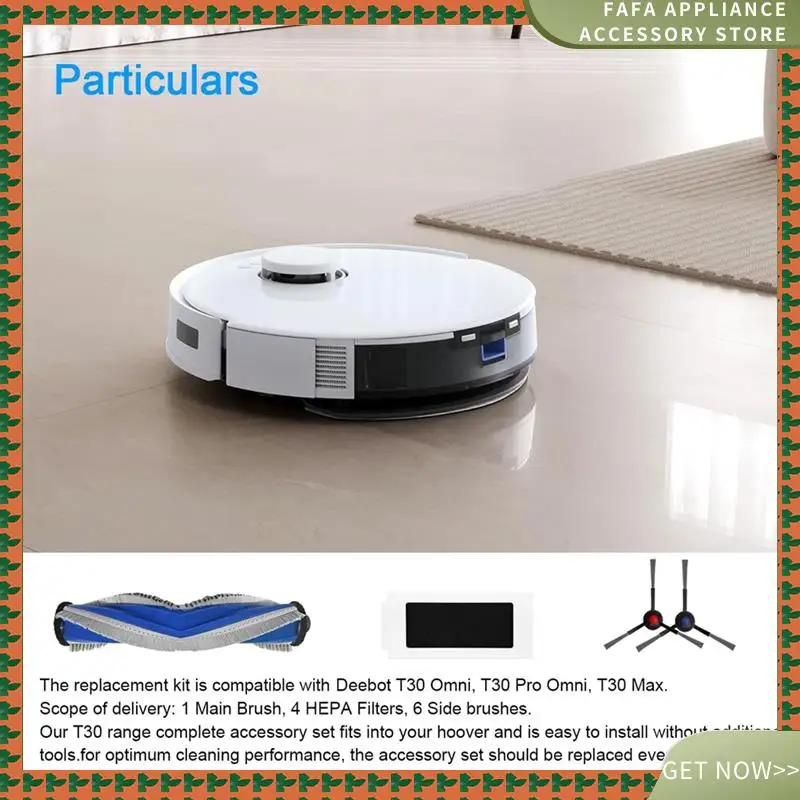 Для пылесоса Ecovacs Deebot T30 Omni, T30 Pro Omni, T30 Max, основная боковая щетка, запасные части для фильтра Hepa-A70Z
Для пылесоса Ecovacs Deebot T30 Omni, T30 Pro Omni, T30 Max, основная боковая щетка, запасные части для фильтра Hepa-A70Z