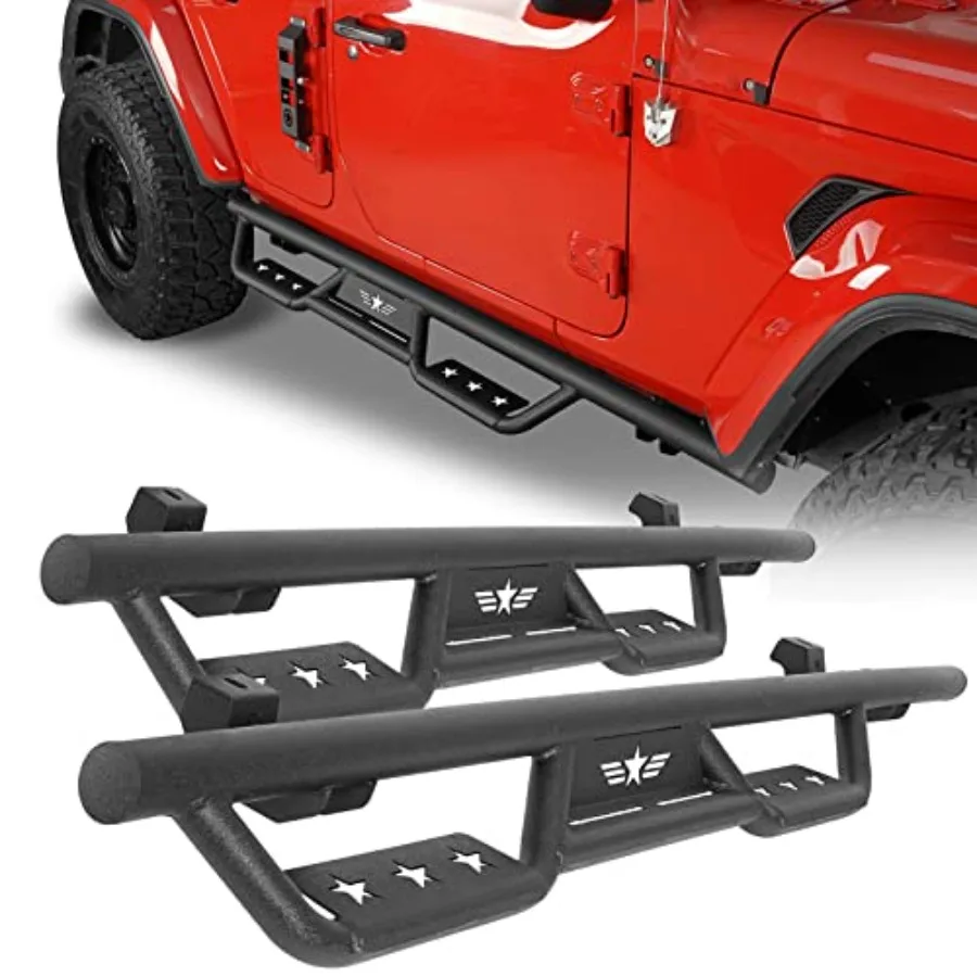 Wrangler JL Running Board Side Step Bars for 2018-2026 Jeep Wrangler JL 4 Doors Only, Drop Down 6.2 Step Rails, Steel, Black, H
Wrangler JL Running Board Side Step Bars for 2018-2026 Jeep Wrangler JL 4 Doors Only, Drop Down 6.2 Step Rails, Steel, Black, H
