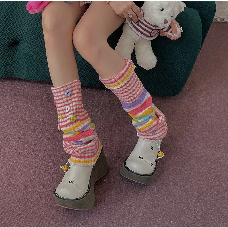 Nicemix Colorful Spicy Girl Striped Lolita Socks Knitted Mid Tube Socks for Women JK Pile Socks Calf Leg Covers Leg Warmers
Nicemix Colorful Spicy Girl Striped Lolita Socks Knitted Mid Tube Socks for Women JK Pile Socks Calf Leg Covers Leg Warmers
