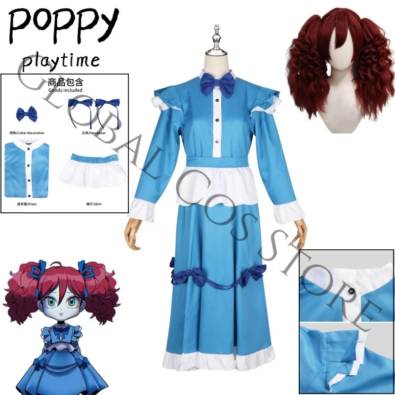 The Poppy Red Hair Girl Cosplay Costume Poppy Game Time 4 Cos Suit Maid Dress with Ruffles and Bows Wig Set for Party Dress Up
The Poppy Red Hair Girl Cosplay Costume Poppy Game Time 4 Cos Suit Maid Dress with Ruffles and Bows Wig Set for Party Dress Up
