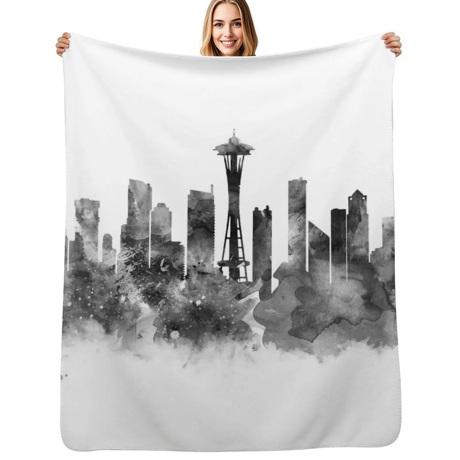 Seattle Black and White Throw Blanket Flannel Fleece Soft Warm Throw Blanket
Seattle Black and White Throw Blanket Flannel Fleece Soft Warm Throw Blanket