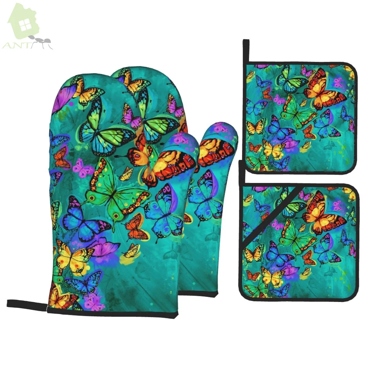 Turquoise Butterfly Pavilion Oven Mitts and Pot Holders Sets of 4 High Heat Resistant Oven Mitts with Oven Gloves and Hot Pads
Turquoise Butterfly Pavilion Oven Mitts and Pot Holders Sets of 4 High Heat Resistant Oven Mitts with Oven Gloves and Hot Pads