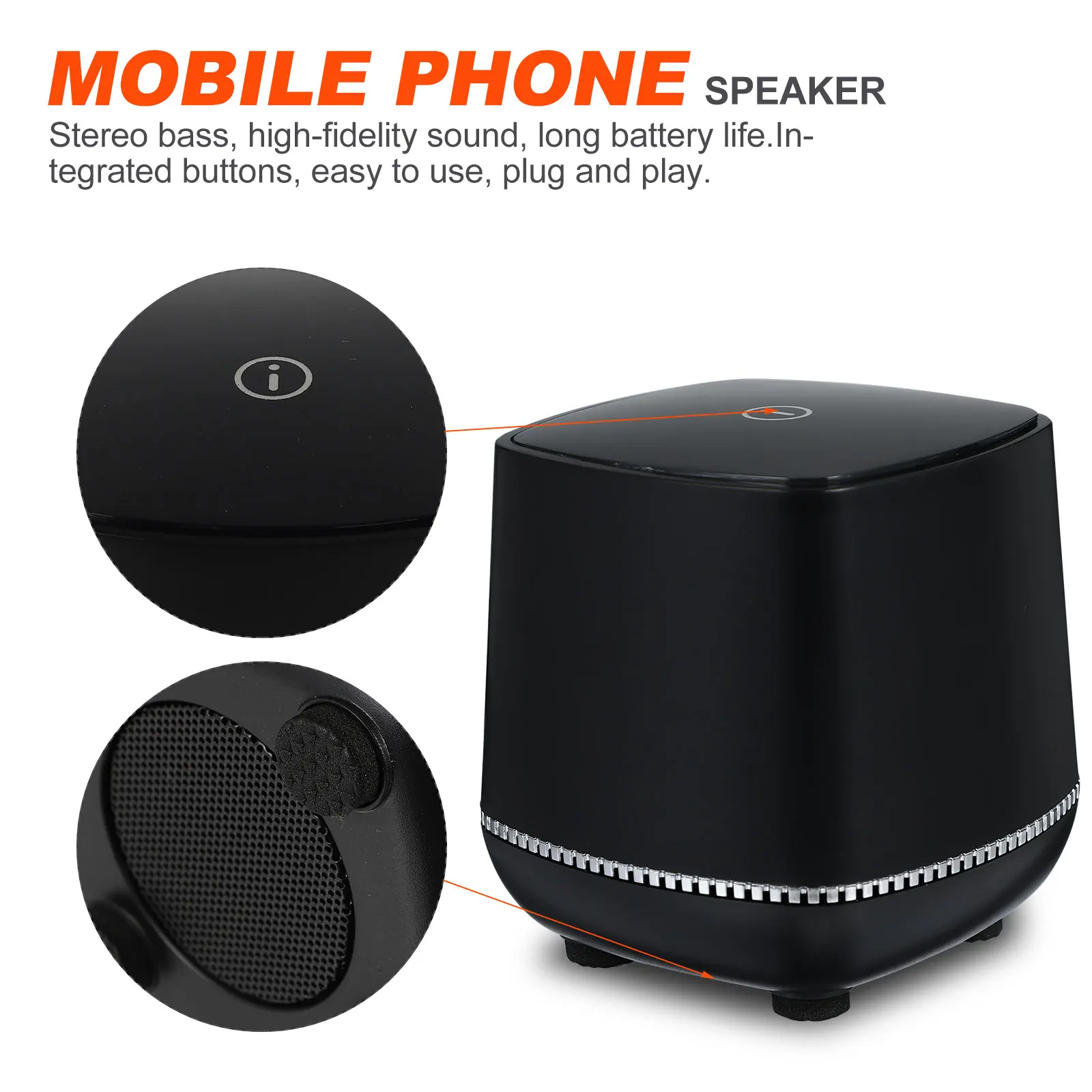 Portable Mini Phone Plug Speaker Built in for Smartphones Black Color Stereo Bass Soundbox Amplifier Mobile Device
Portable Mini Phone Plug Speaker Built in for Smartphones Black Color Stereo Bass Soundbox Amplifier Mobile Device