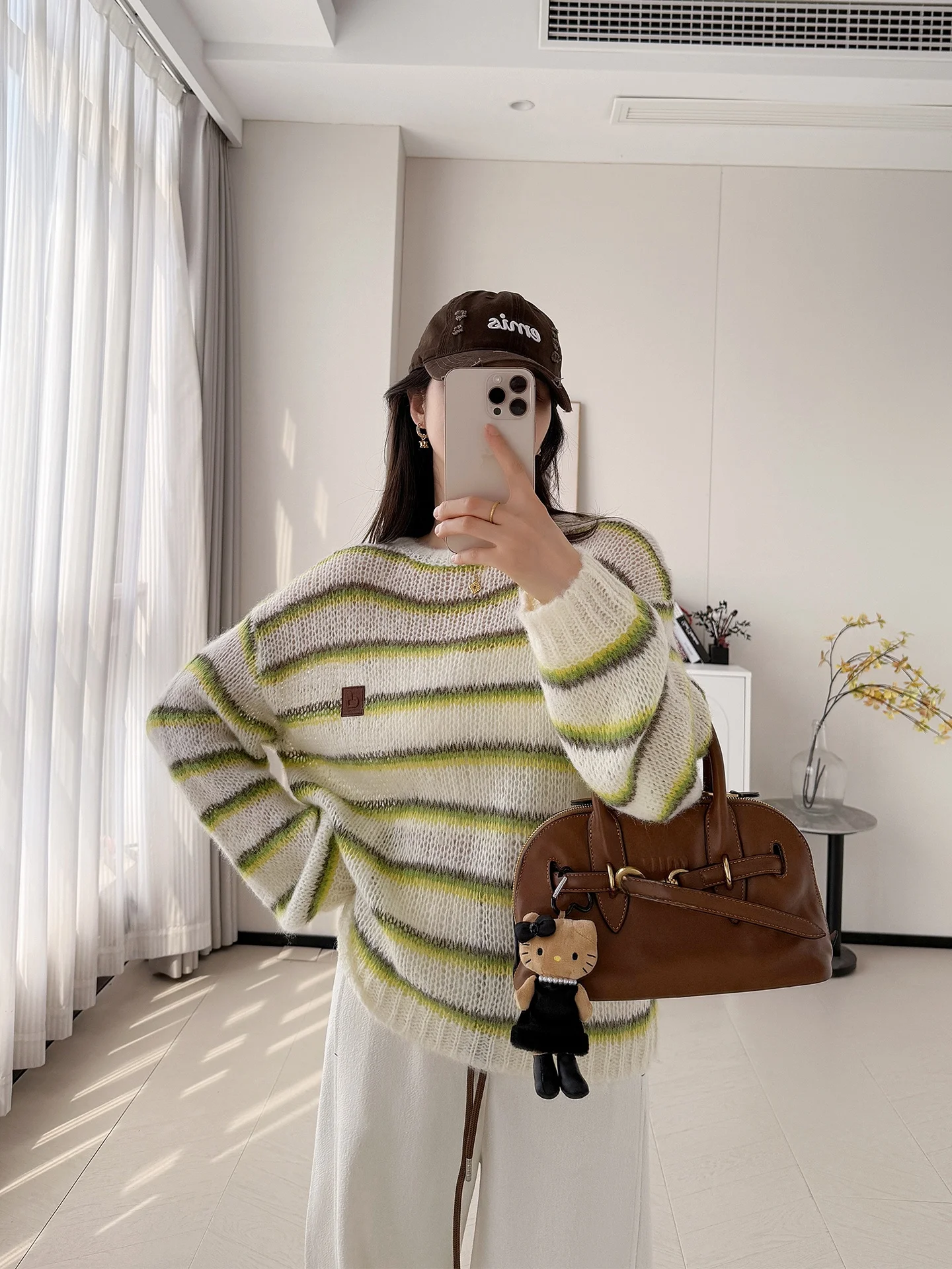 Женский вязаный свитер C-Spun с полым узором, свободного кроя, из шерстяной смеси, в полоску, для повседневной носки, осенний, незаменимый
Женский вязаный свитер C-Spun с полым узором, свободного кроя, из шерстяной смеси, в полоску, для повседневной носки, осенний, незаменимый