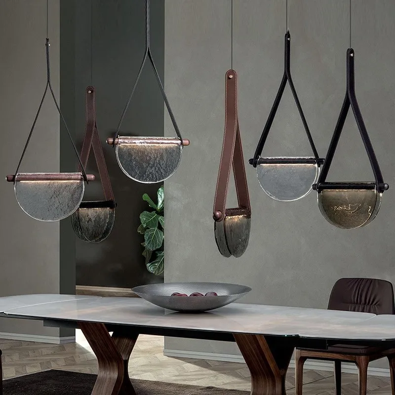 Modern leather handmade glass pendant lamp gray amber clear glass pendant Light For Bedroom living room Designer pendant lamp
Modern leather handmade glass pendant lamp gray amber clear glass pendant Light For Bedroom living room Designer pendant lamp