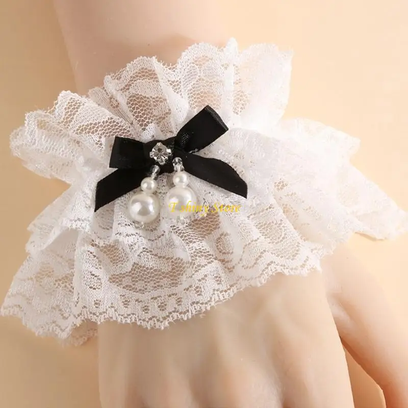 N58F Sheer Lace Wrist Cuff Sleeves Arm Cover Anime Accessories Pearls Bowknot Armwear
N58F Sheer Lace Wrist Cuff Sleeves Arm Cover Anime Accessories Pearls Bowknot Armwear