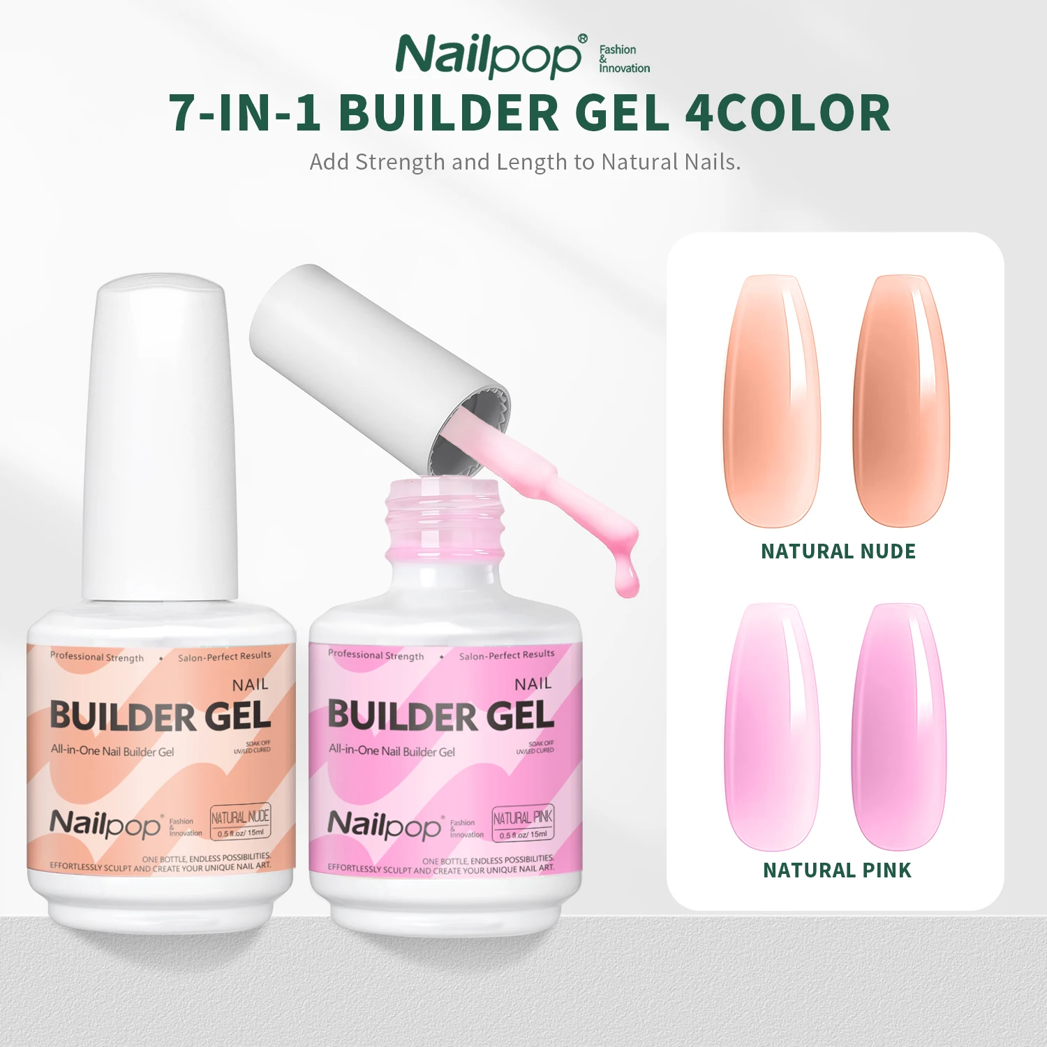 Nailpop HEMA/TPO Free 7IN1 Multi-Functional Builder Gel 8 Colors Extension Strength Apex Building 15ml Base Beginner Art Home1pc
Nailpop HEMA/TPO Free 7IN1 Multi-Functional Builder Gel 8 Colors Extension Strength Apex Building 15ml Base Beginner Art Home1pc
