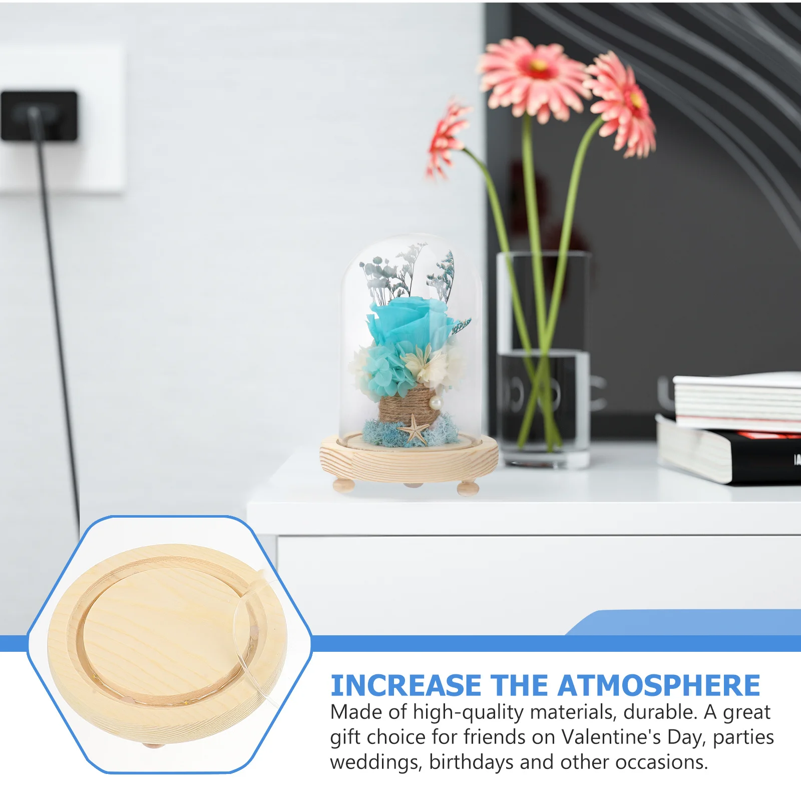 1 Set Preserved Flower Glass Cover Decor Fine Workmanship Flat Bottom Desktop Decor For Vivid Long-Lasting Flowers Glass Display
1 Set Preserved Flower Glass Cover Decor Fine Workmanship Flat Bottom Desktop Decor For Vivid Long-Lasting Flowers Glass Display