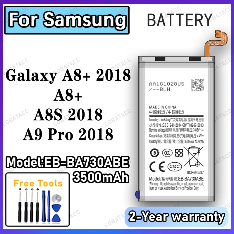 3500mAh EB-BA730ABE Replacement Battery for Samsung Galaxy A8+ 2018/A8S 2018 with Repair Tools Kit
3500mAh EB-BA730ABE Replacement Battery for Samsung Galaxy A8+ 2018/A8S 2018 with Repair Tools Kit