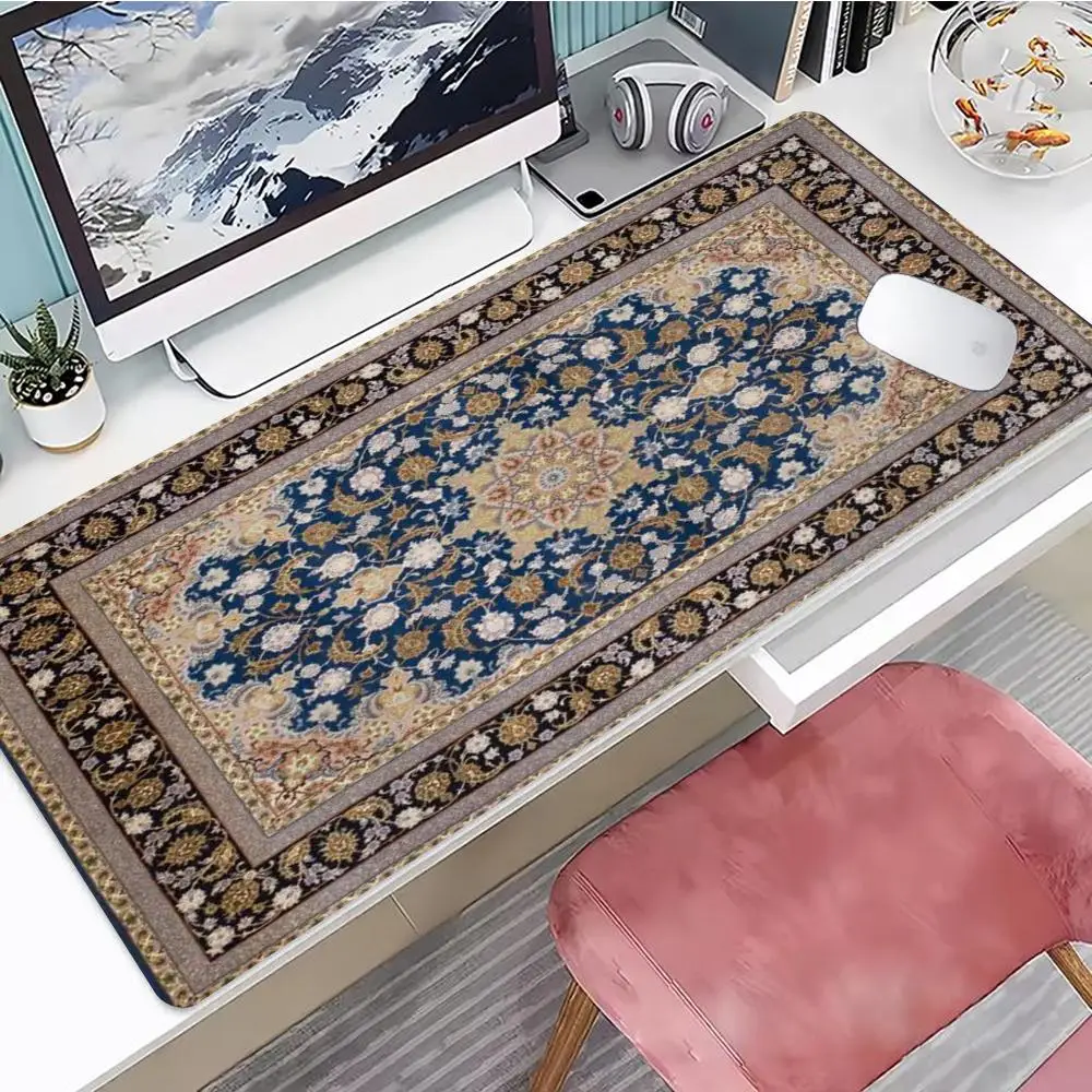 Persian Style Mouse Pad Gaming Mouse Pad, Mouse Pad with Edges and Non-Slip Rubber Base, Extended Mouse Pad