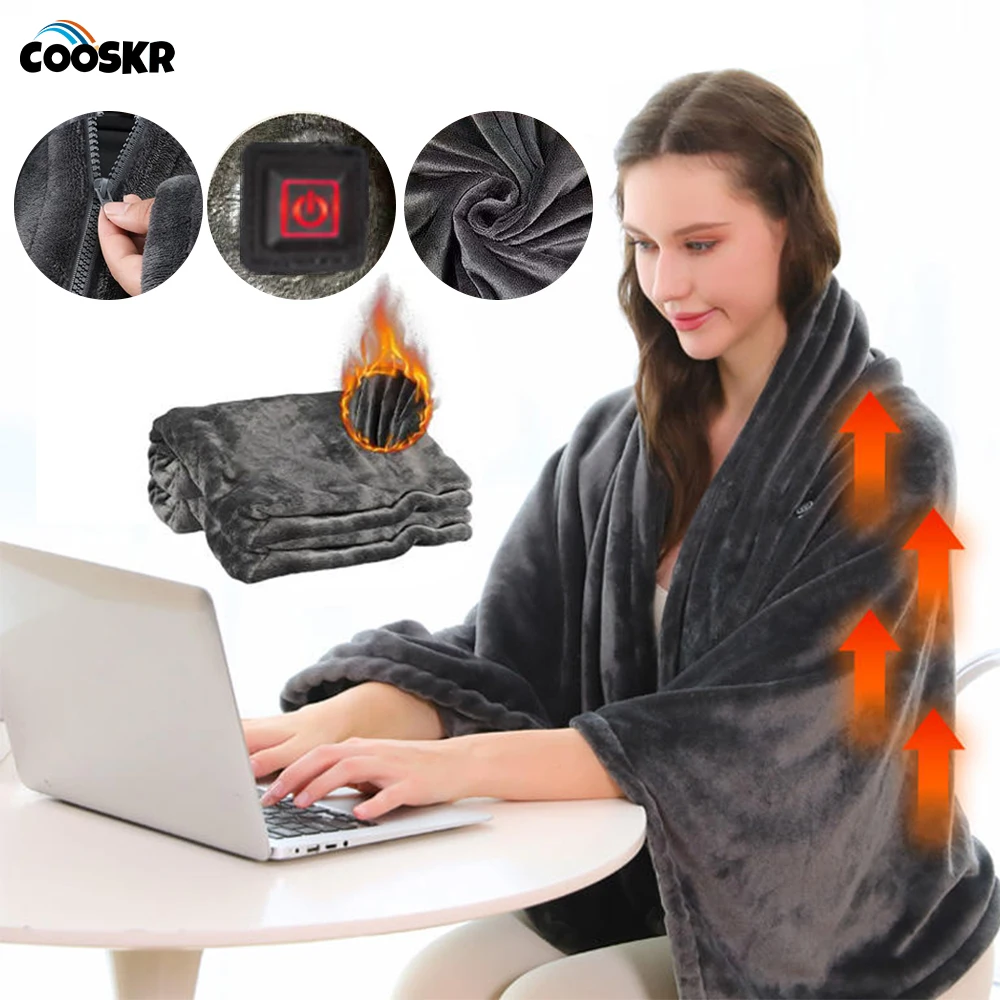 Electric Heating Body Warmer Blanket USB 5V 2A Wearable Warming Shawl Heater Soft Flannel Body Heated Pad Portable Warmer Mat
Electric Heating Body Warmer Blanket USB 5V 2A Wearable Warming Shawl Heater Soft Flannel Body Heated Pad Portable Warmer Mat