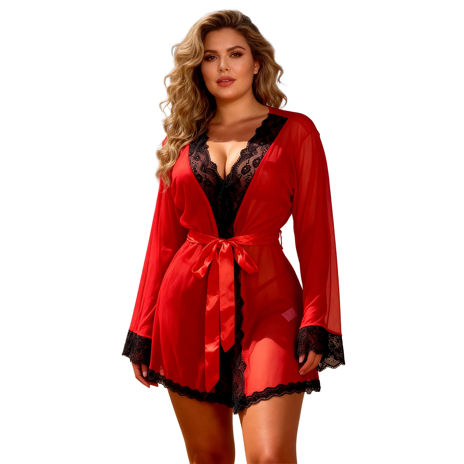 Comeondear Lace Dressing Gowns For Bride Plus Size Bridesmaid Robe Transparent Kimono Mariage Mesh Sheer Wedding Sexy Sleepwear
Comeondear Lace Dressing Gowns For Bride Plus Size Bridesmaid Robe Transparent Kimono Mariage Mesh Sheer Wedding Sexy Sleepwear