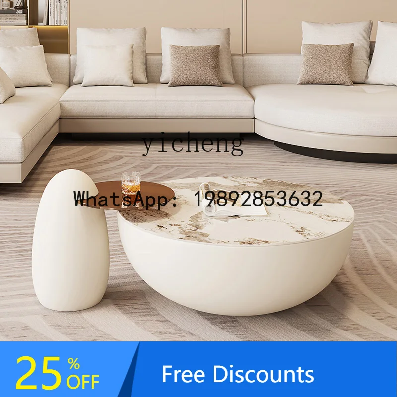 AA white round coffee table combination high-end art living room home modern and simple side table
AA white round coffee table combination high-end art living room home modern and simple side table
