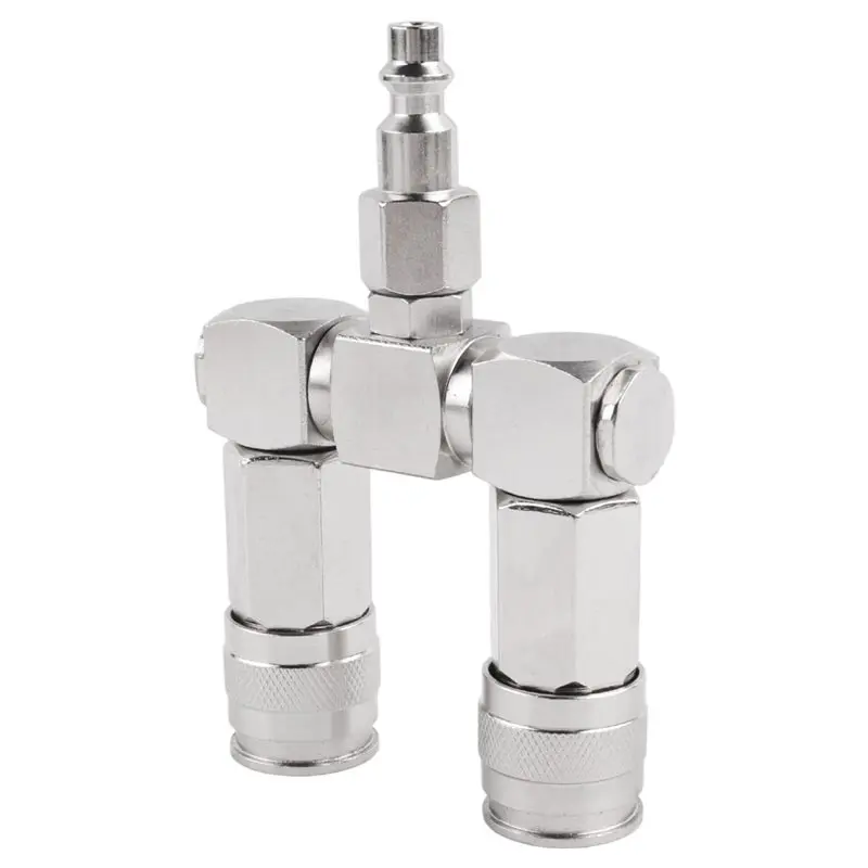N96R Air Hose Connector 2 Way Air Hose Splitter 1/4 In Air Compressor Fittings Swivel 360 Degrees Connectors Accessories
N96R Air Hose Connector 2 Way Air Hose Splitter 1/4 In Air Compressor Fittings Swivel 360 Degrees Connectors Accessories