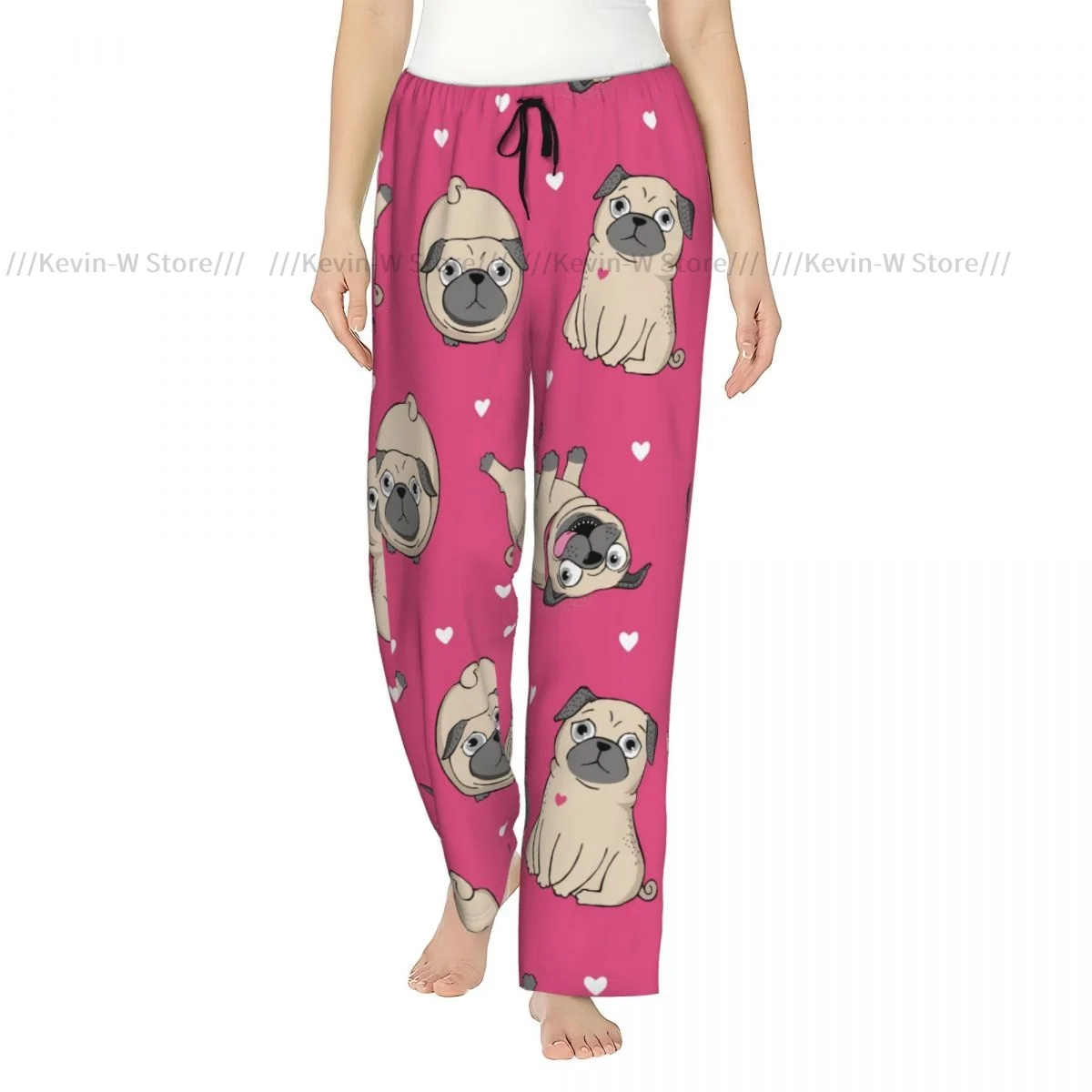 Women Flannel Pajama Bottoms Soft Fleece Cartoon Pugs With White Hearts Sleep Pants with Drawstring Waist
Women Flannel Pajama Bottoms Soft Fleece Cartoon Pugs With White Hearts Sleep Pants with Drawstring Waist