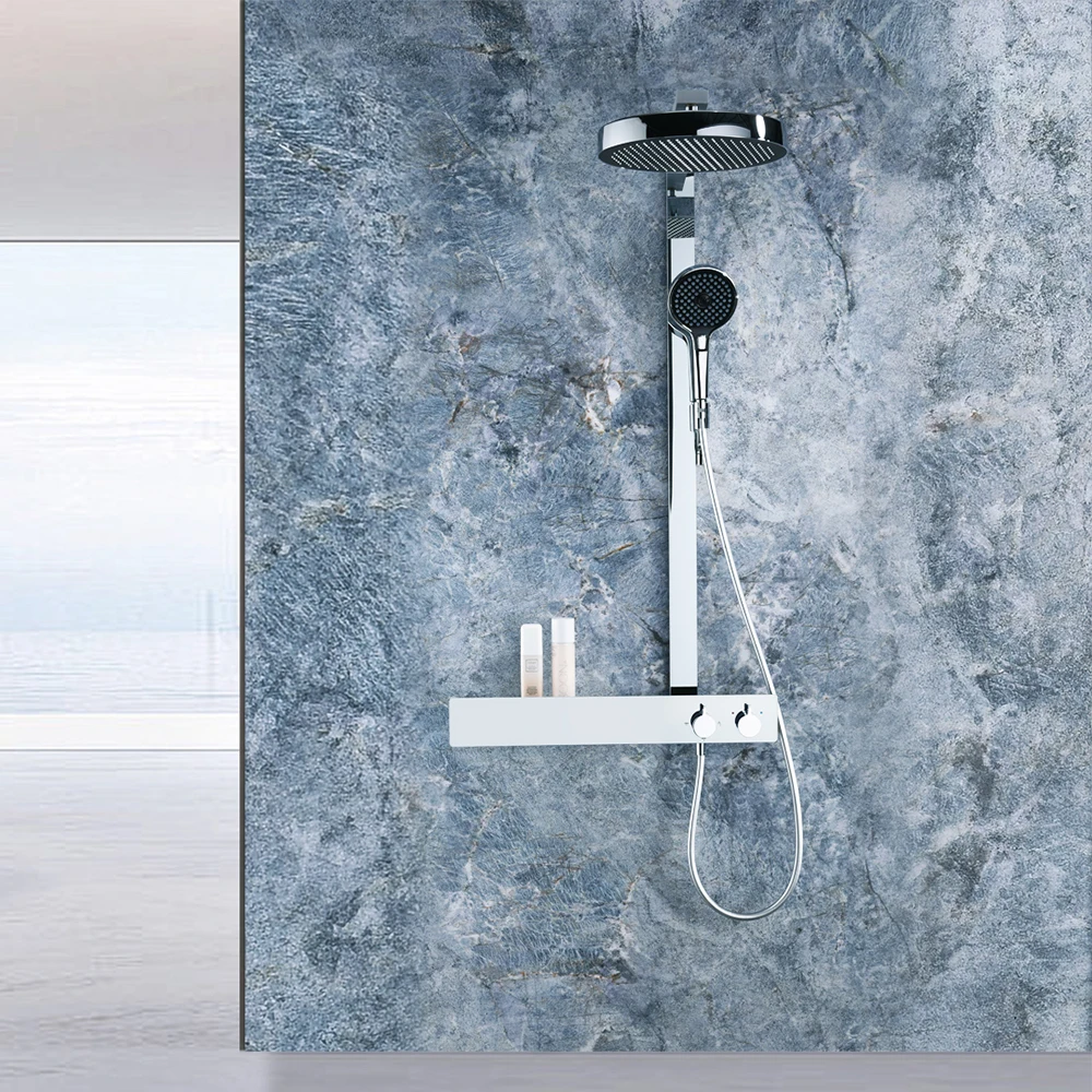 Элитная душевая система для дома: комплект для ванной комнаты с эффектом тропического дождя, наружный керамический клапан, хромированные медные душевые лейки для отелей
Элитная душевая система для дома: комплект для ванной комнаты с эффектом тропического дождя, наружный керамический клапан, хромированные медные душевые лейки для отелей