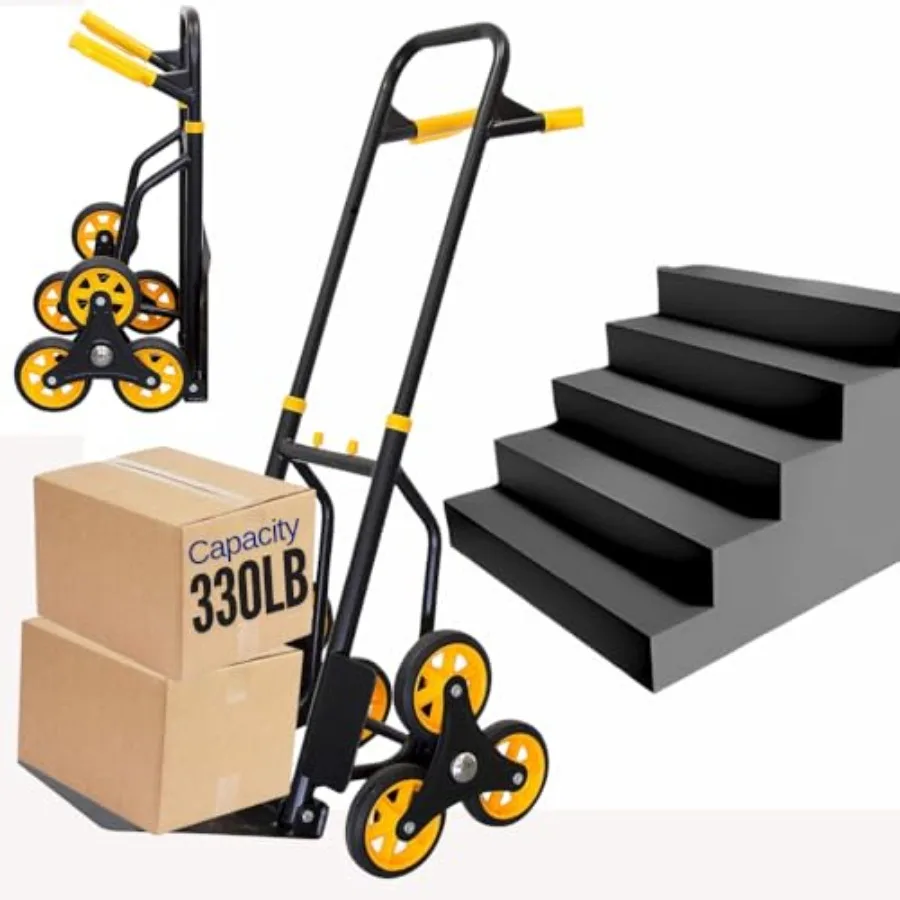 Stair Climbing Dolly for Moving, Heavy-Duty Steel Hand Truck for Stairs with 6 Wheels, Folding Stair Climber Cart with Telescop
Stair Climbing Dolly for Moving, Heavy-Duty Steel Hand Truck for Stairs with 6 Wheels, Folding Stair Climber Cart with Telescop
