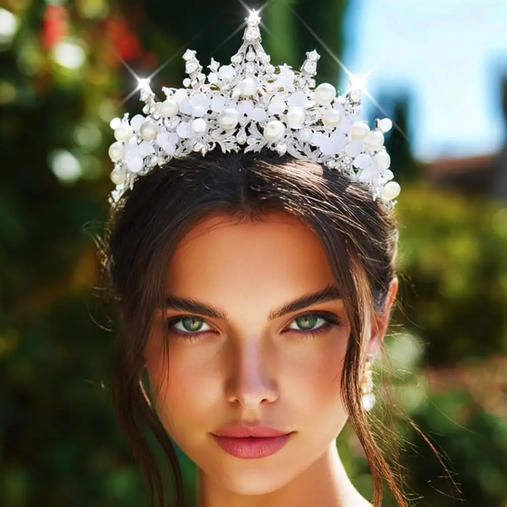 Pearl Tiara Silver Wedding Crown Bridal Prom Hair Accessories for Women
Pearl Tiara Silver Wedding Crown Bridal Prom Hair Accessories for Women