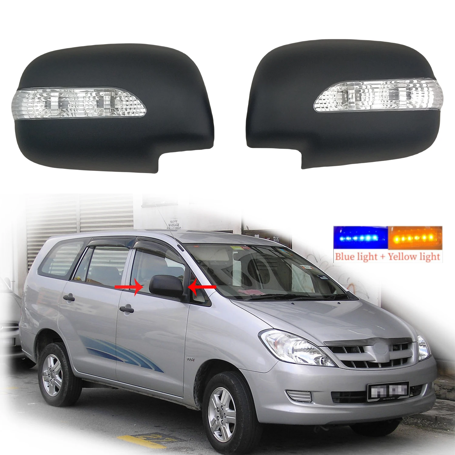 2pcs New Car ABS Chrom Black Rearview Accessories Plated Trim Door Mirror Cover With LED For Toyota Innova 2004 2006 2008 2012
2pcs New Car ABS Chrom Black Rearview Accessories Plated Trim Door Mirror Cover With LED For Toyota Innova 2004 2006 2008 2012