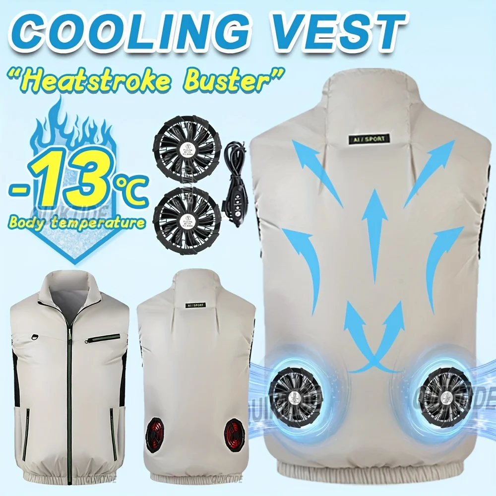 Men's Outdoor Cooling Vest - 3-Speed 9-Blade Fans for Camping, Fishing, Construction & High Heat Workwear
Men's Outdoor Cooling Vest - 3-Speed 9-Blade Fans for Camping, Fishing, Construction & High Heat Workwear