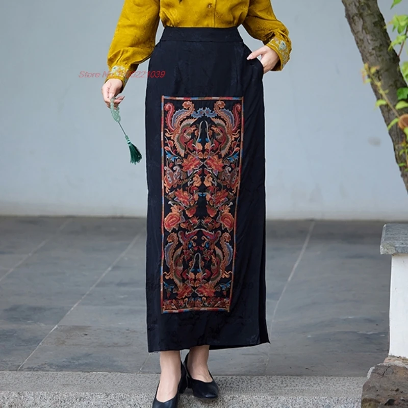 2025 chinese vintage skirt national phoenix flower embroidered skirt elastic waist folk skirt ethnic satin jacquard long skirt
2025 chinese vintage skirt national phoenix flower embroidered skirt elastic waist folk skirt ethnic satin jacquard long skirt