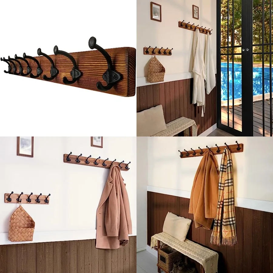 Rustic Coat Rack Wall Mount, .43 Long 8 Cast Iron Coat Hooks Wall Mounted, Heavy Duty Wall Coat Hanger Hooks for Hangg Coats, C
Rustic Coat Rack Wall Mount, .43 Long 8 Cast Iron Coat Hooks Wall Mounted, Heavy Duty Wall Coat Hanger Hooks for Hangg Coats, C