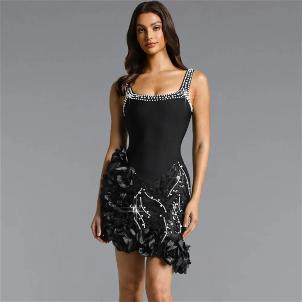Summer Fashion 3D Flower Beading Sequins Sleeveless Women Clothes Club Party Mini Bandage Dress
Summer Fashion 3D Flower Beading Sequins Sleeveless Women Clothes Club Party Mini Bandage Dress