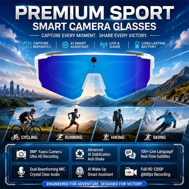 New 32MP HD Camera Smart Sport Glasses Bluetooth Call 360°Sound Cycling Sunglasses AI Assistant Anti-shake Shooting Smartglasses
New 32MP HD Camera Smart Sport Glasses Bluetooth Call 360°Sound Cycling Sunglasses AI Assistant Anti-shake Shooting Smartglasses
